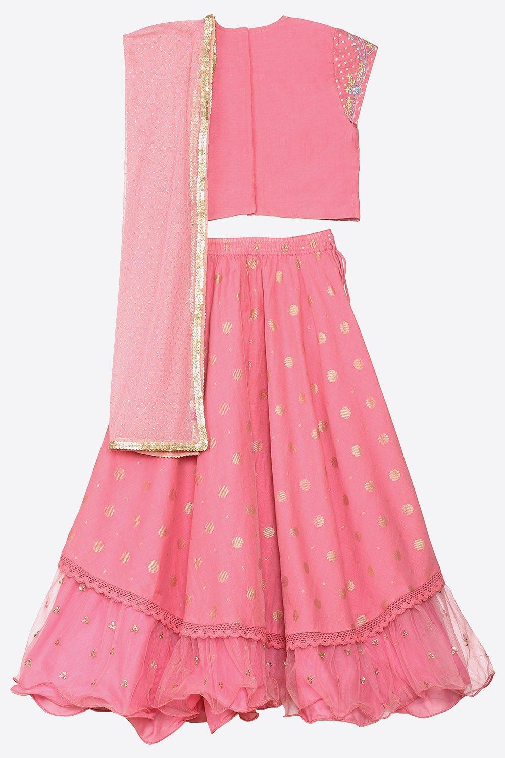 Orchid Pink Poly Viscose  Lehenga Set image number 4