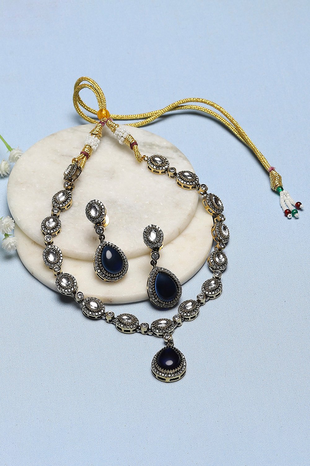 Navy Brass Necklace Set image number 0