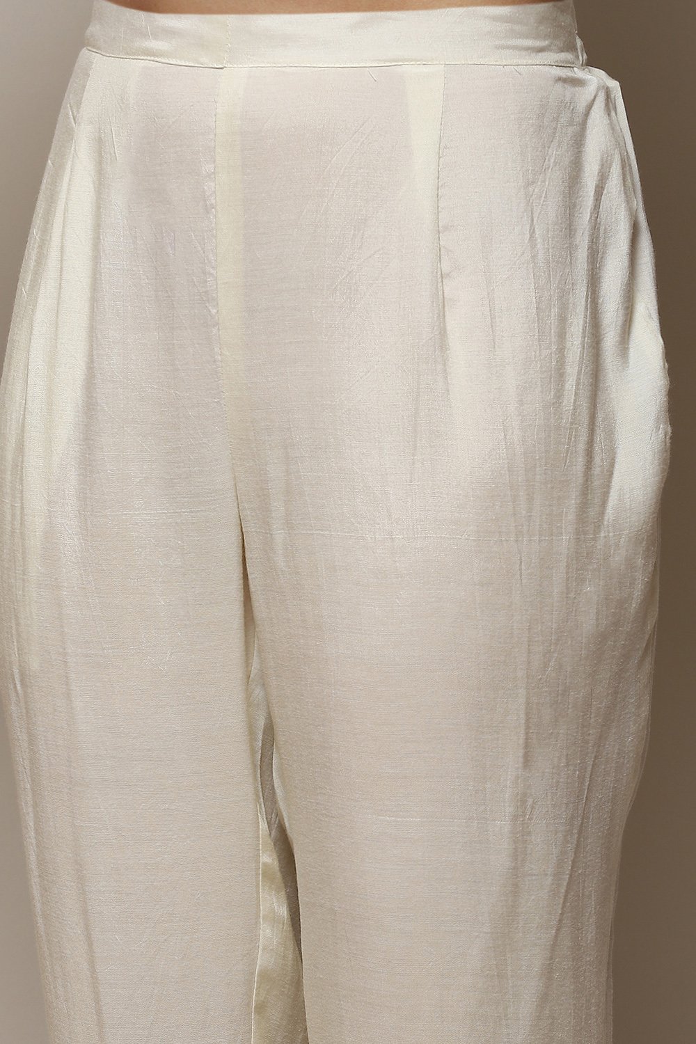 Off White Linen Digital Print Unstitched Suit Set image number 3