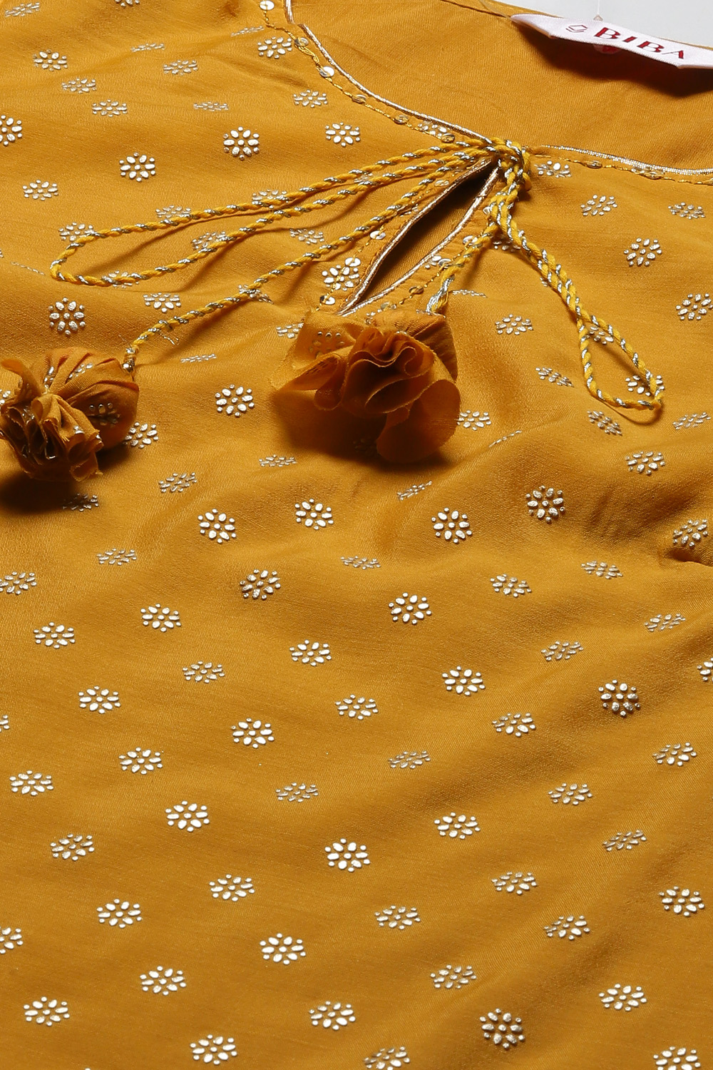 Yellow Cotton Blend Straight Kurta Palazzo Suit Set image number 1