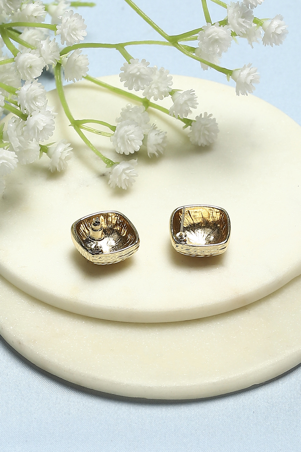 Gold-Toned Everyday Contemporary Squircle Studs image number 2