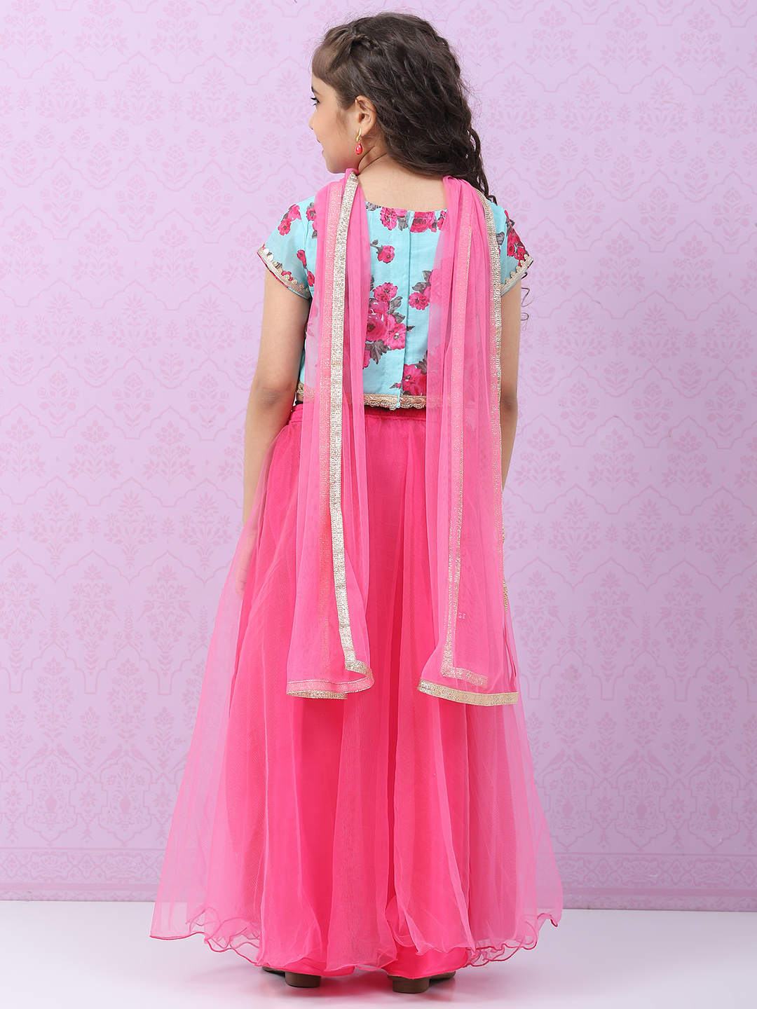 Pink Art Silk Lehenga Set image number 4