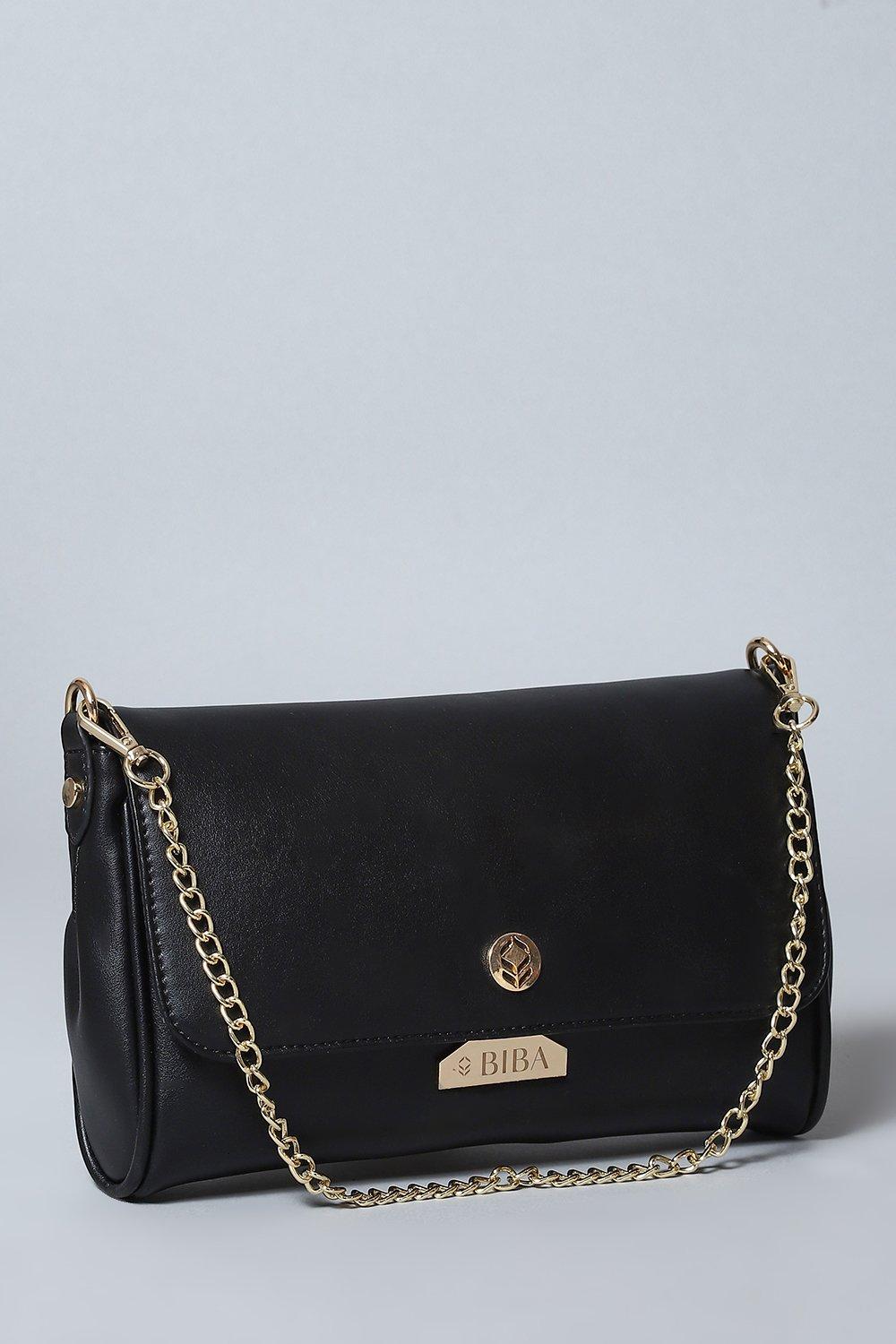 Black Pu Leather Shoulder Bag image number 5