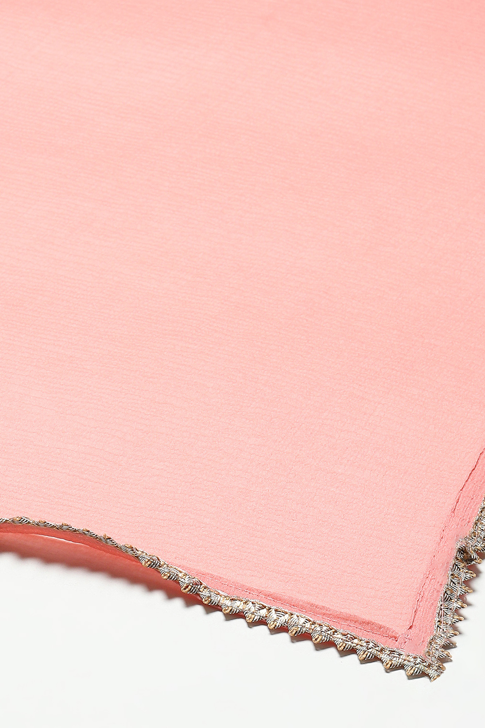 Pink Cotton Handloom Unstitched Suit Set image number 4