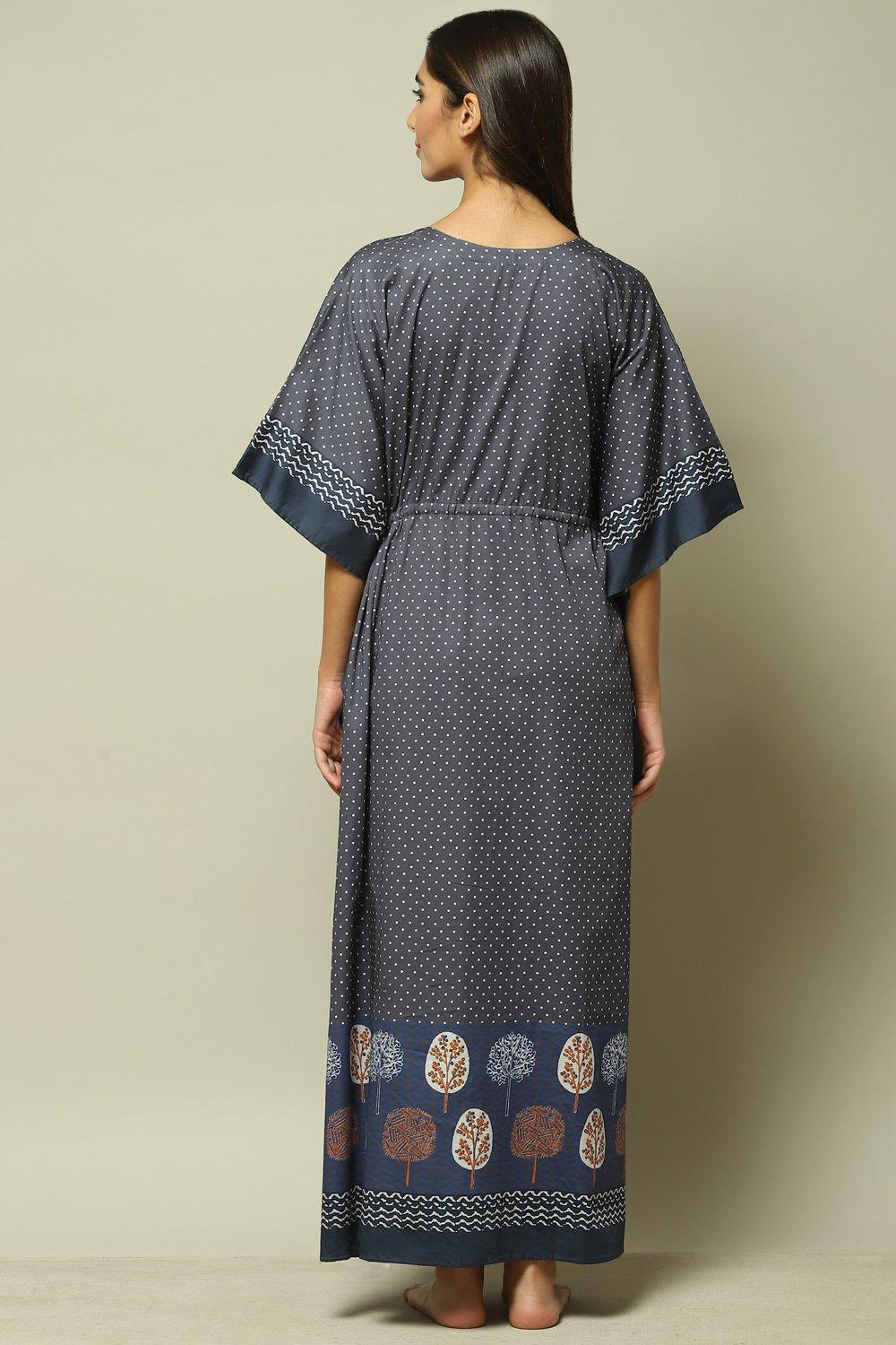 Blue Cotton Printed Nightwear image number 4