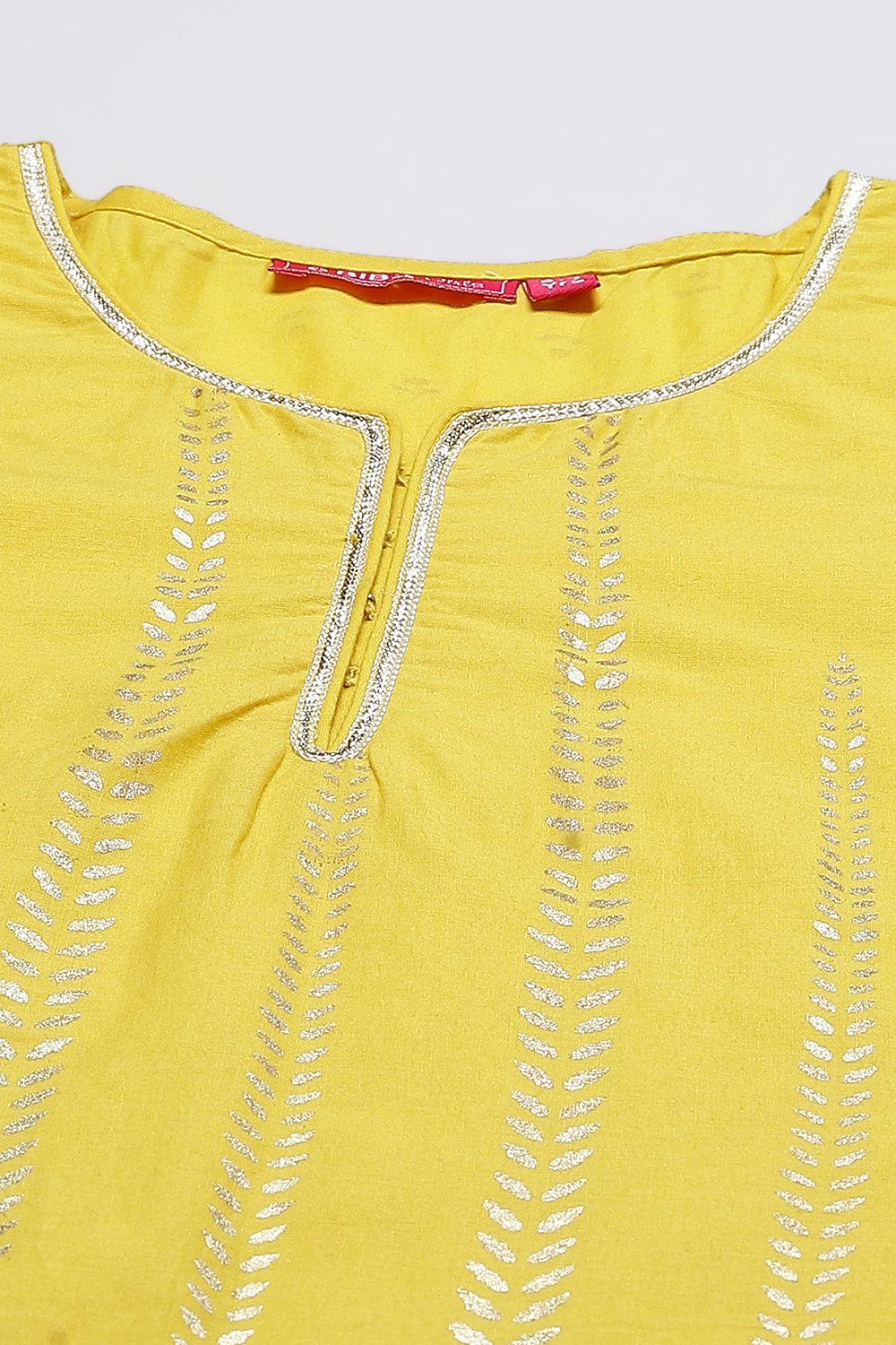 Yellow Cotton Girls Straight  Kurta Palazzo Suit Set image number 1
