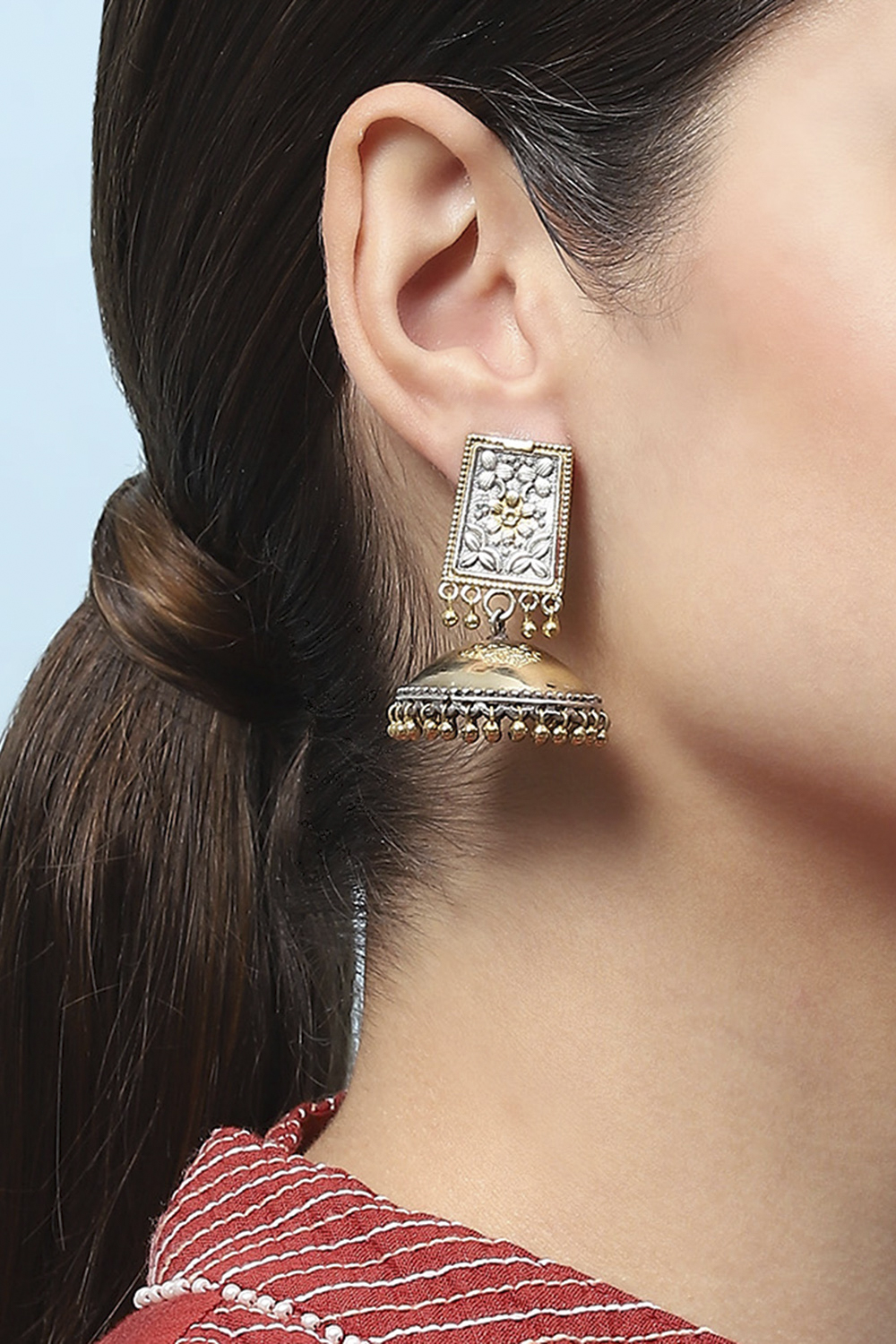 Oxidised Gold Oxidised Casual Jhumka image number 3