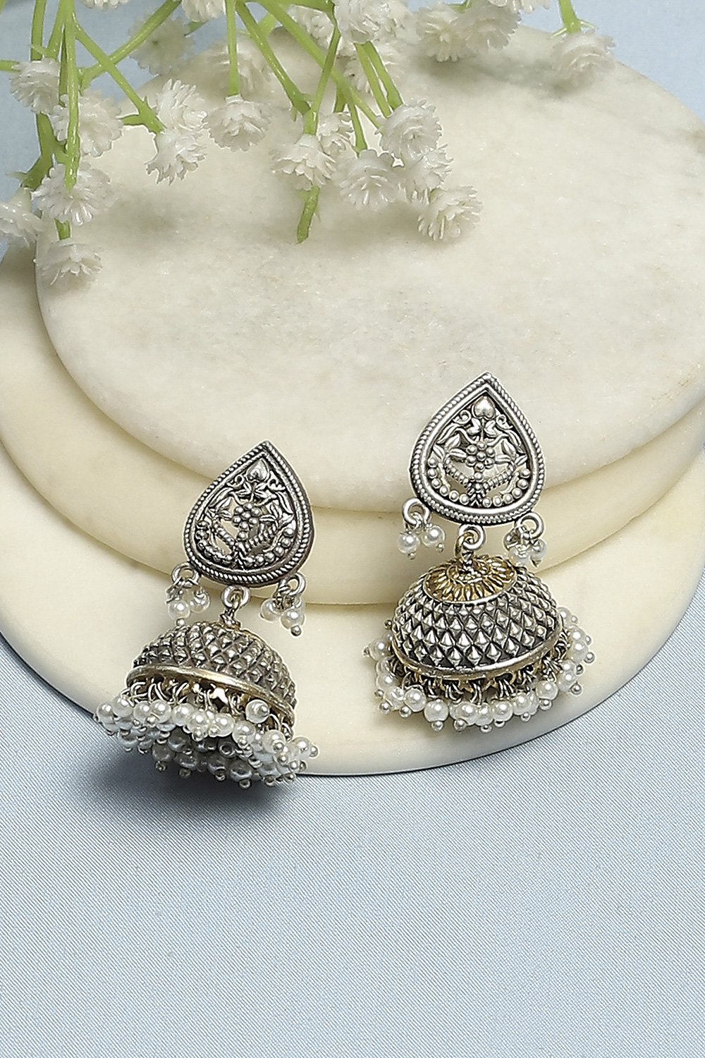 Oxidised Gold Brass Jhumka image number 0