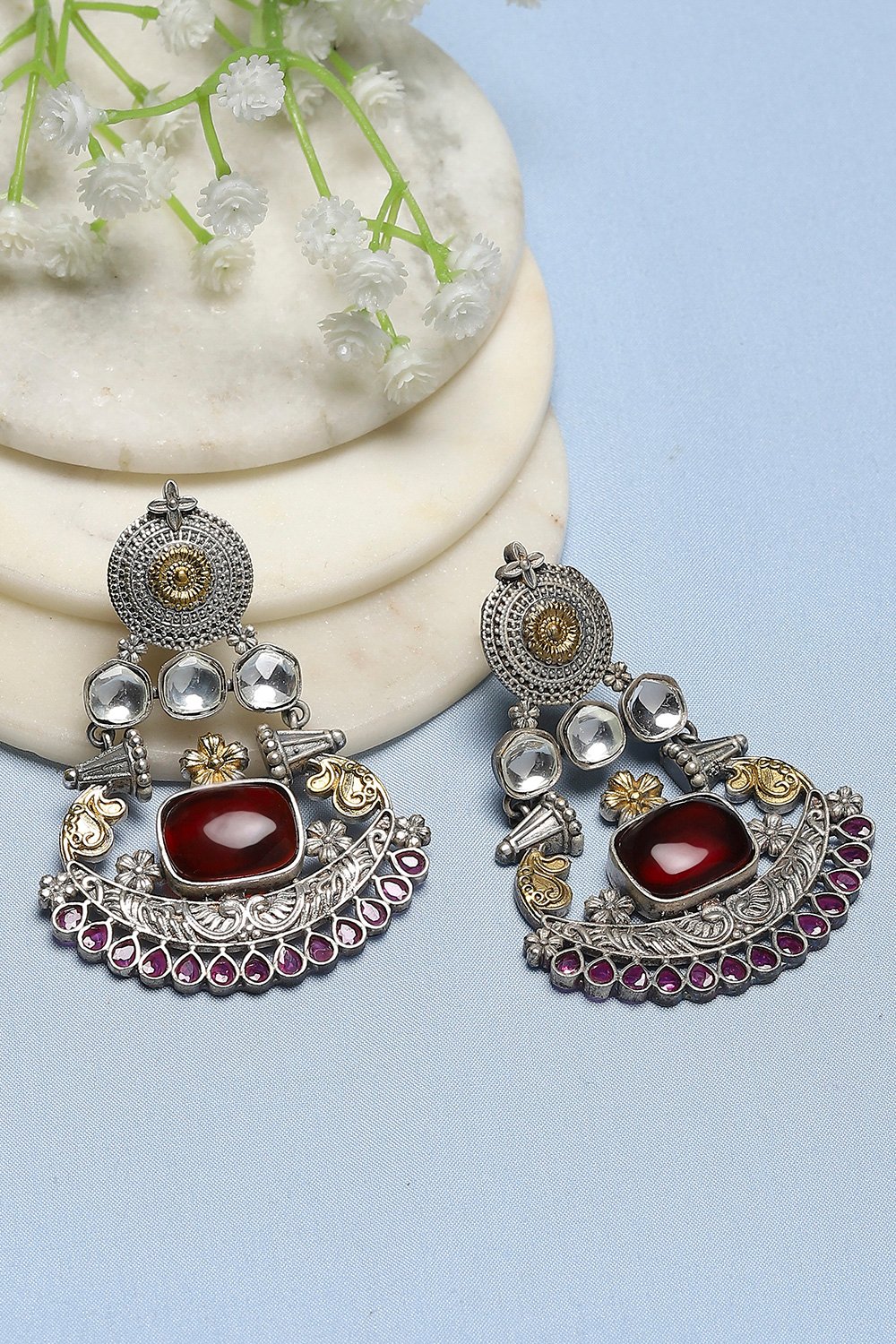 Maroon Brass Drop & Danglers image number 0