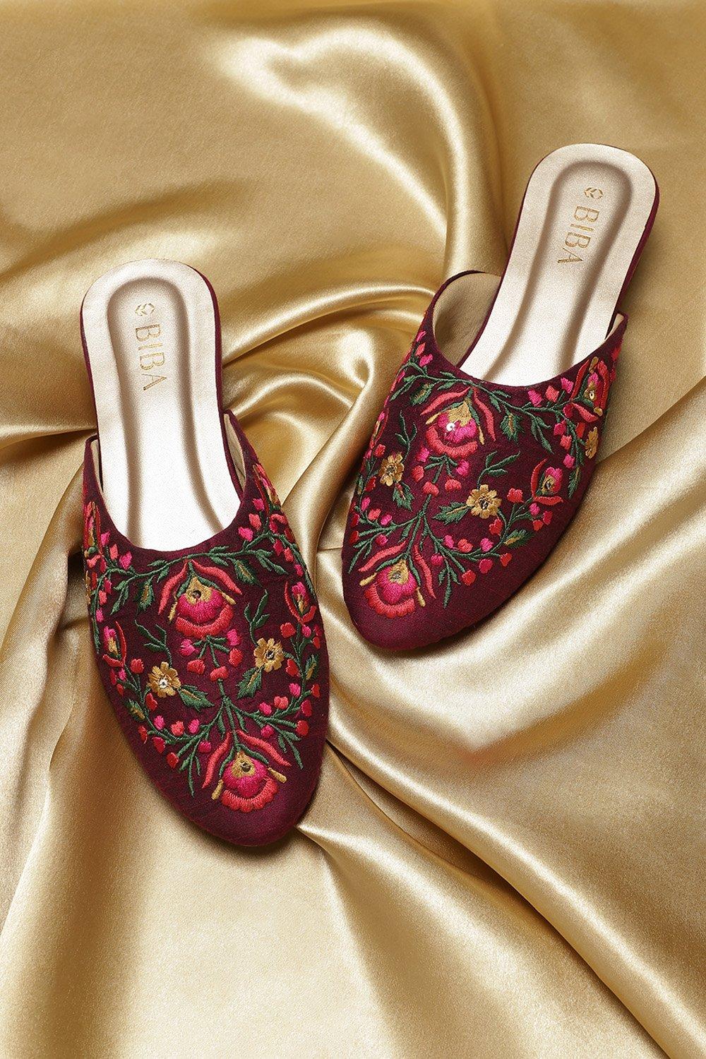 Embroidered mules hot sale