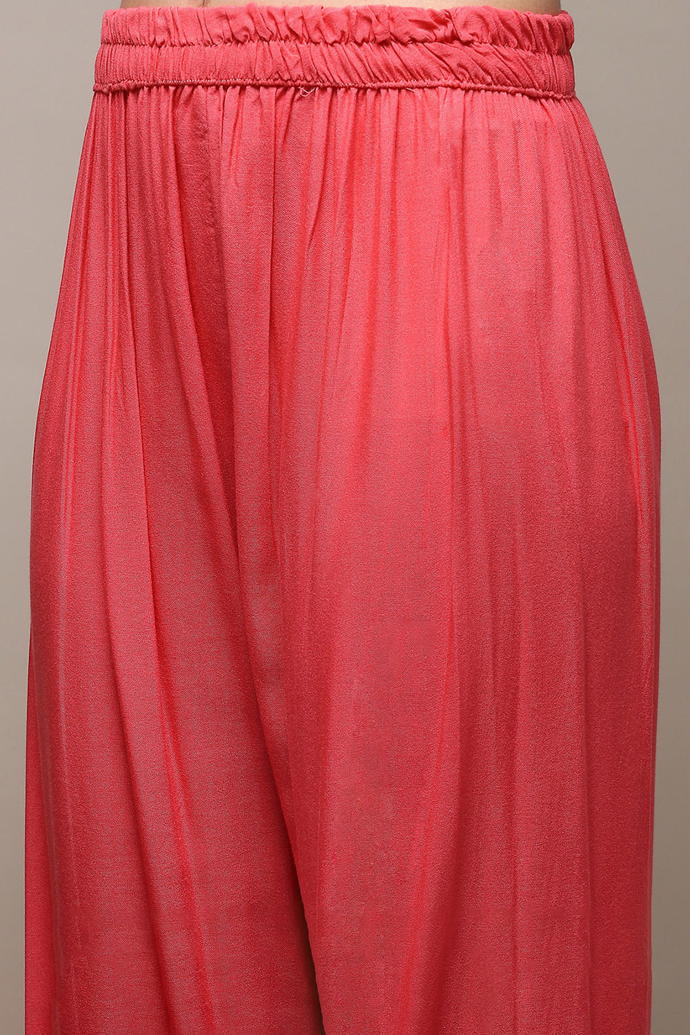 Pink Linen Blend Digital Print Unstitched Suit Set image number 3