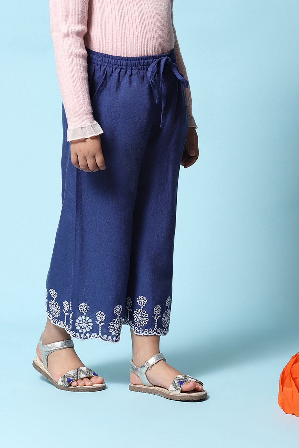 Blue Cotton Pant image number 3