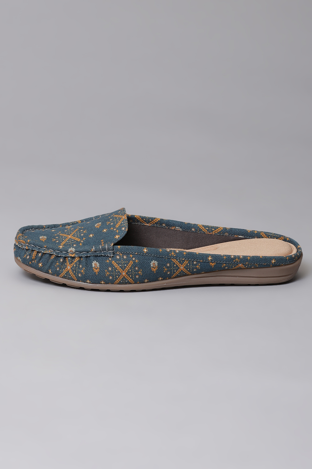 Blue Fabric Formal Mules image number 3