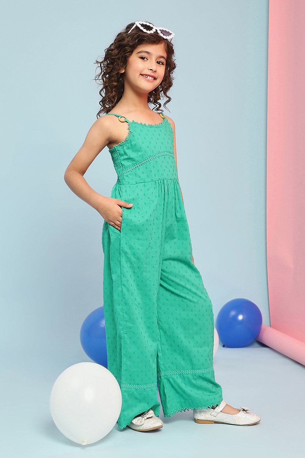 Green Cotton Jumpsuit image number 5