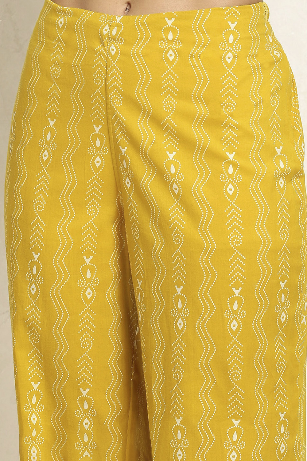 Mustard Yellow Cotton Printed Unstitched Suit Set image number 3