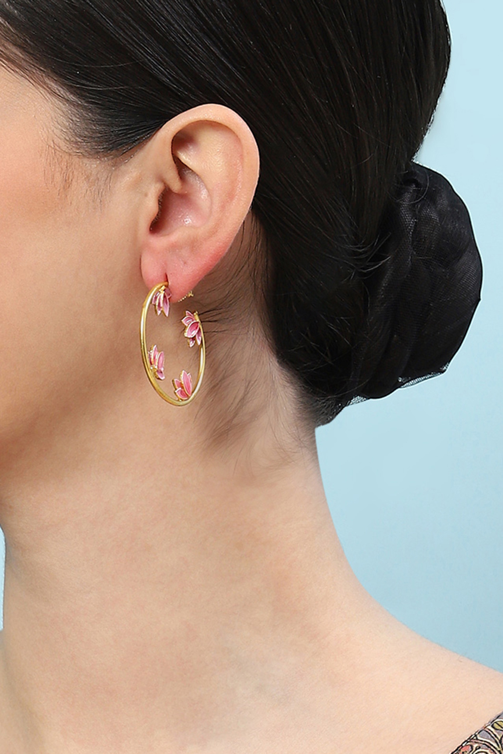 Pink Brass Earrings image number 1