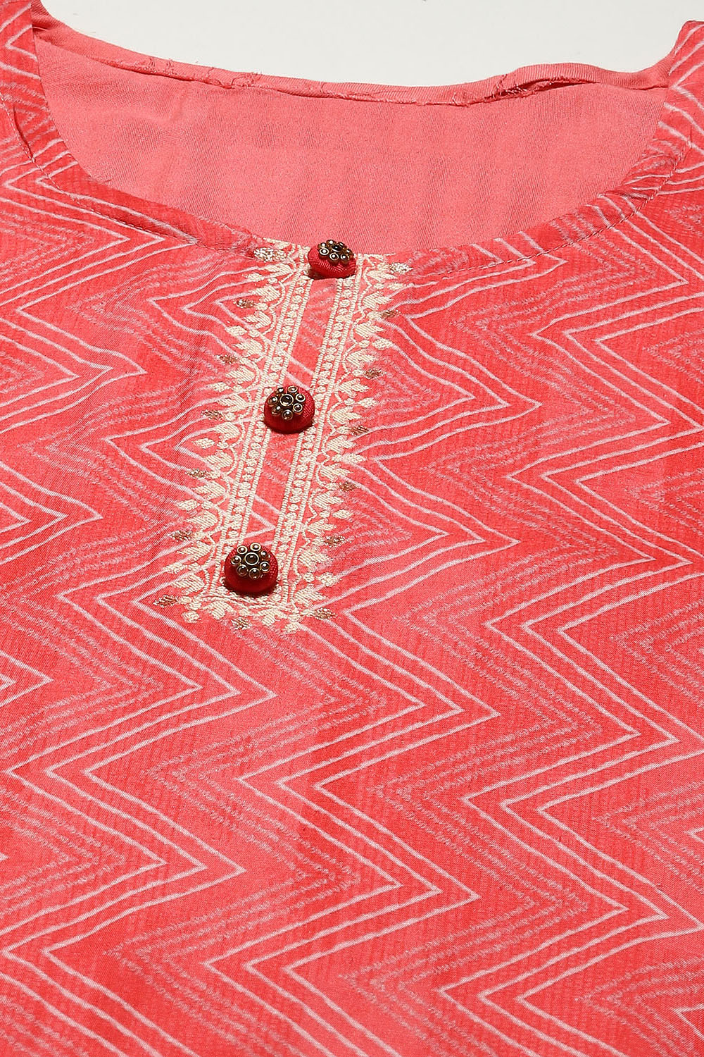 Pink Linen Blend Digital Print Unstitched Suit Set image number 2