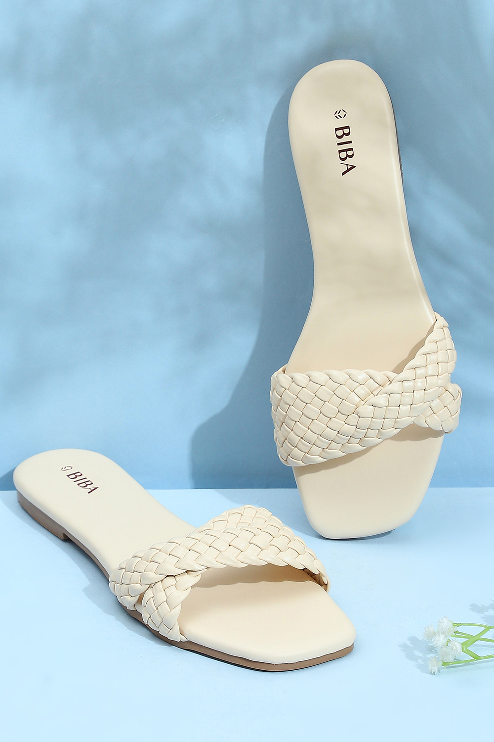 Beige Pu Slip-Ons image number 0