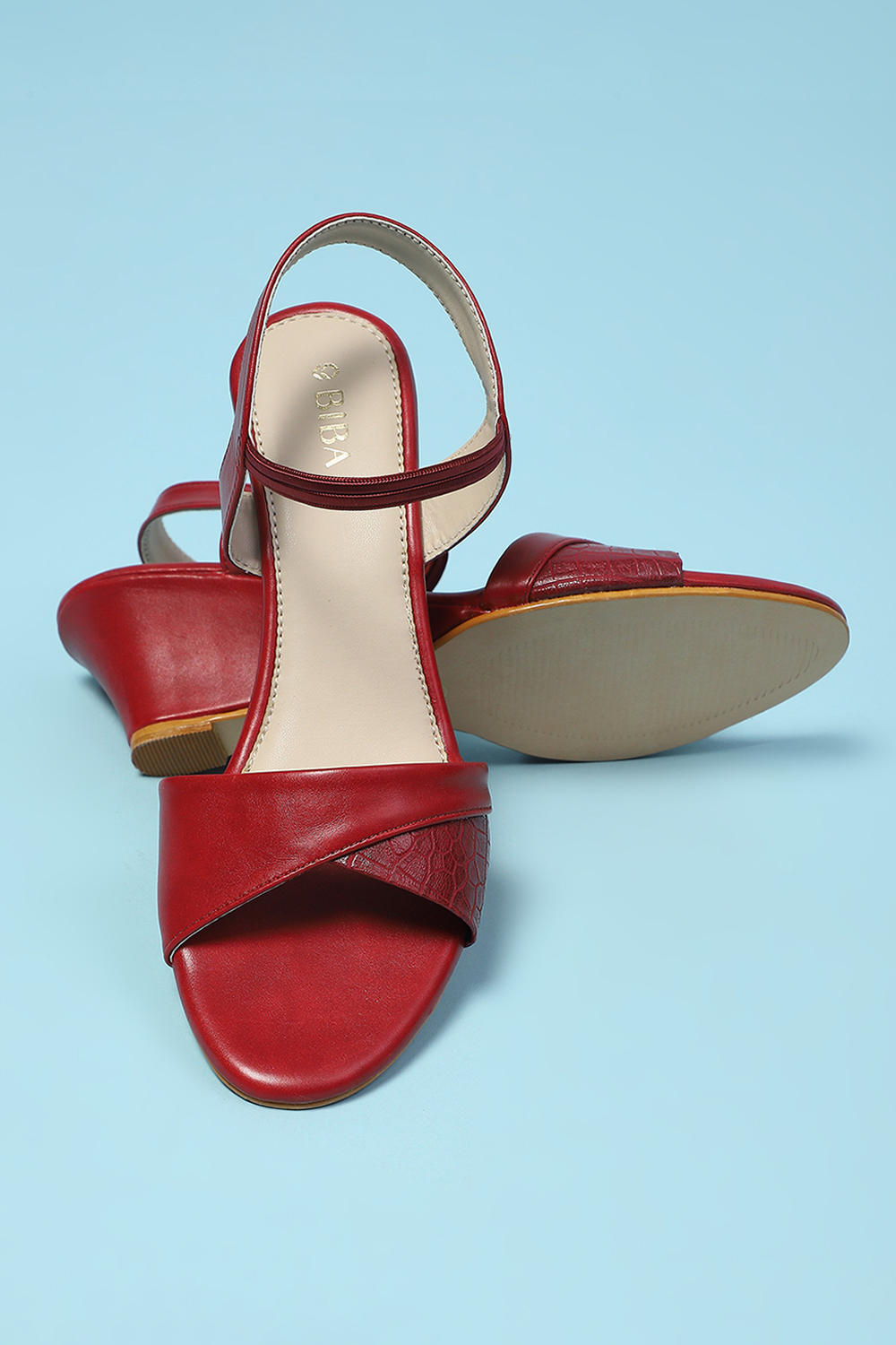 Maroon Pu Sandals image number 3