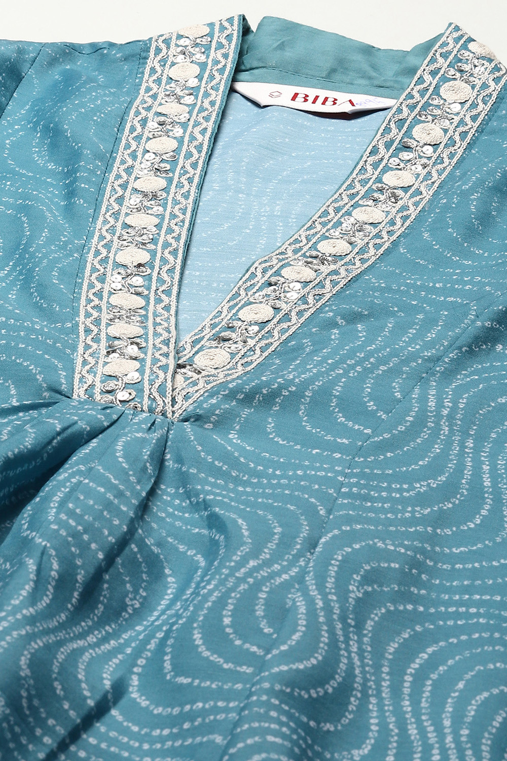 Blue Poly Cotton Kalidar Kurta Palazzo Suit Set image number 1