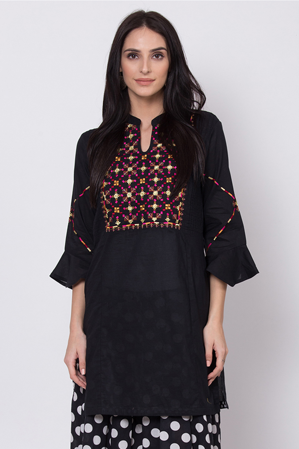 Black Cotton Kurta image number 0