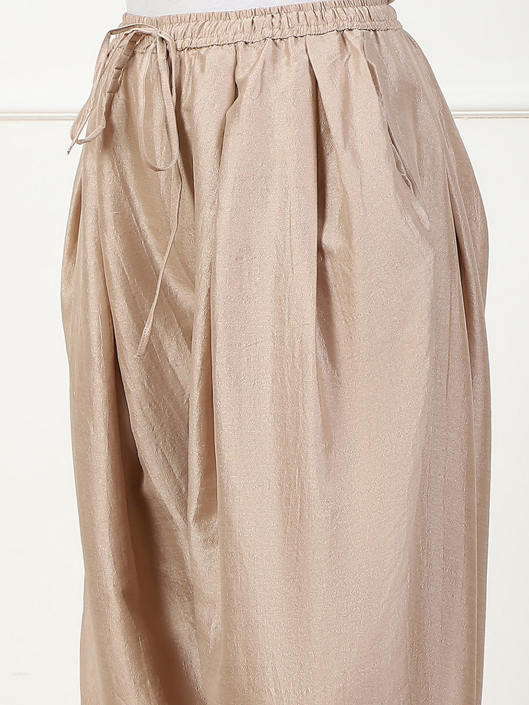 Beige Polyester Palazzo Pants image number 1