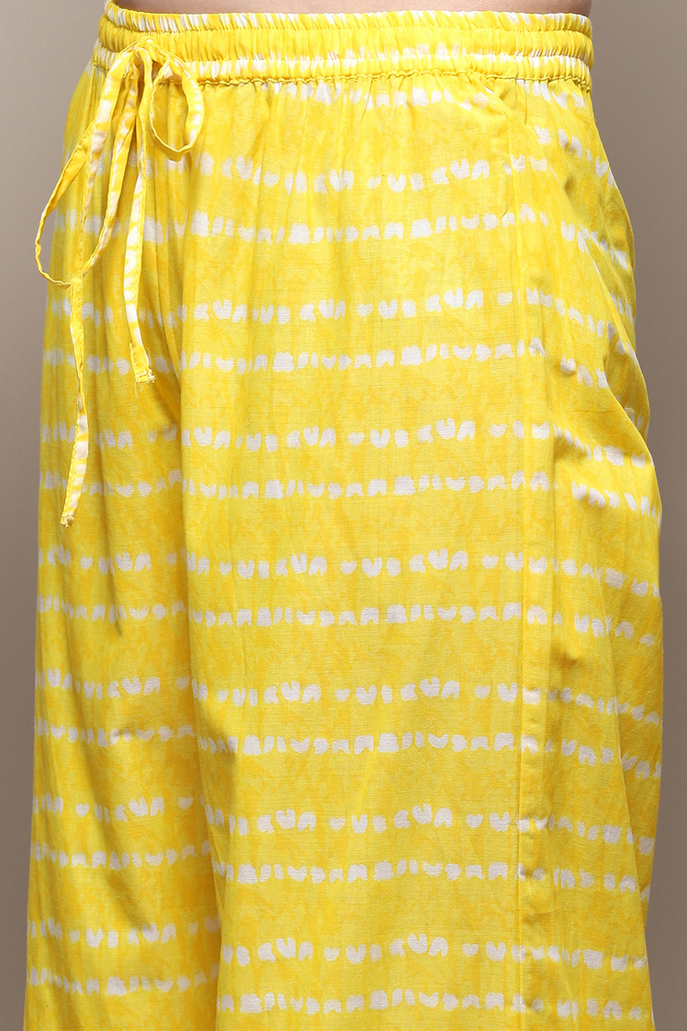 Yellow Cotton Straight Kurta Palazzo Suit Set image number 2