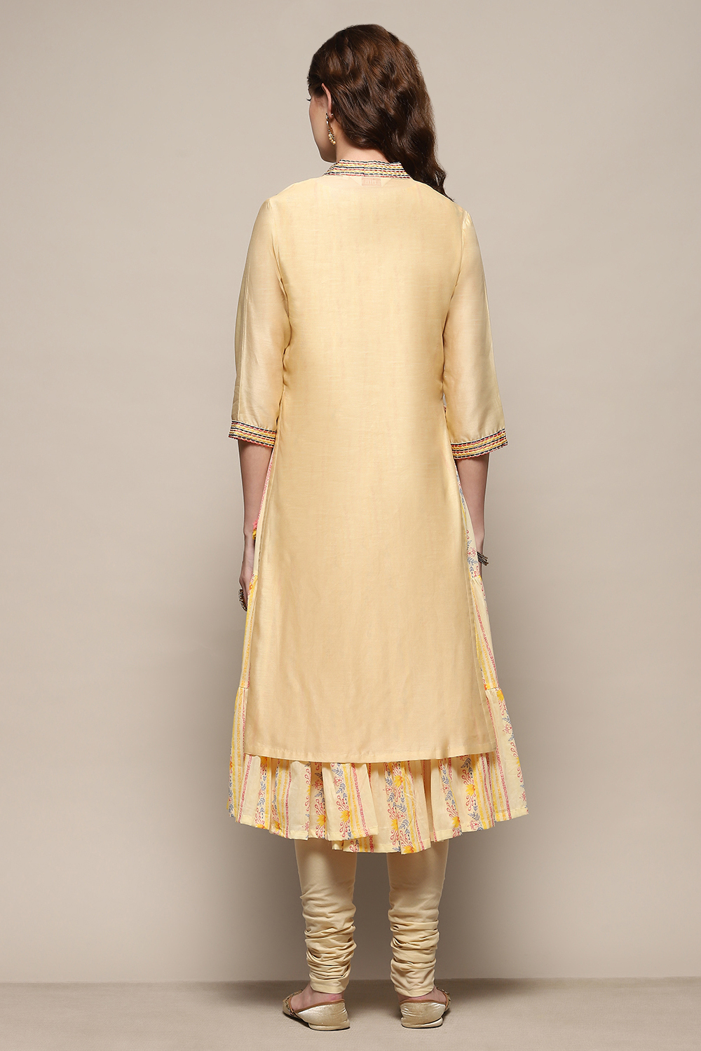 Beige Cotton Blend Layered Suit Set image number 5