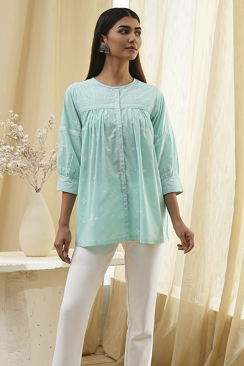 Aqua Straight Short Kurta image number 5