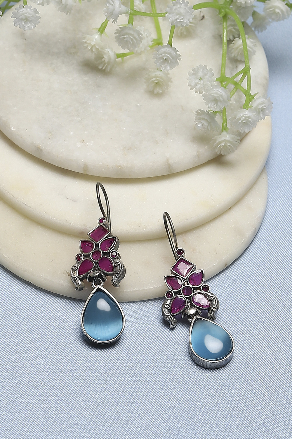 Blue Pink Brass Drop & Danglers image number 0