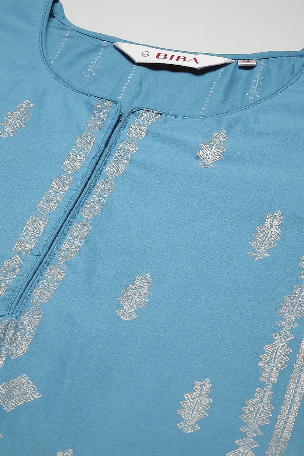 Ink Blue Cotton Straight Printed Kurta image number 5