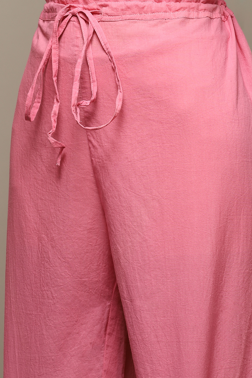Pink Cotton Gathered Kurta Palazzo Suit Set Kurta, Straight Palazzo ...