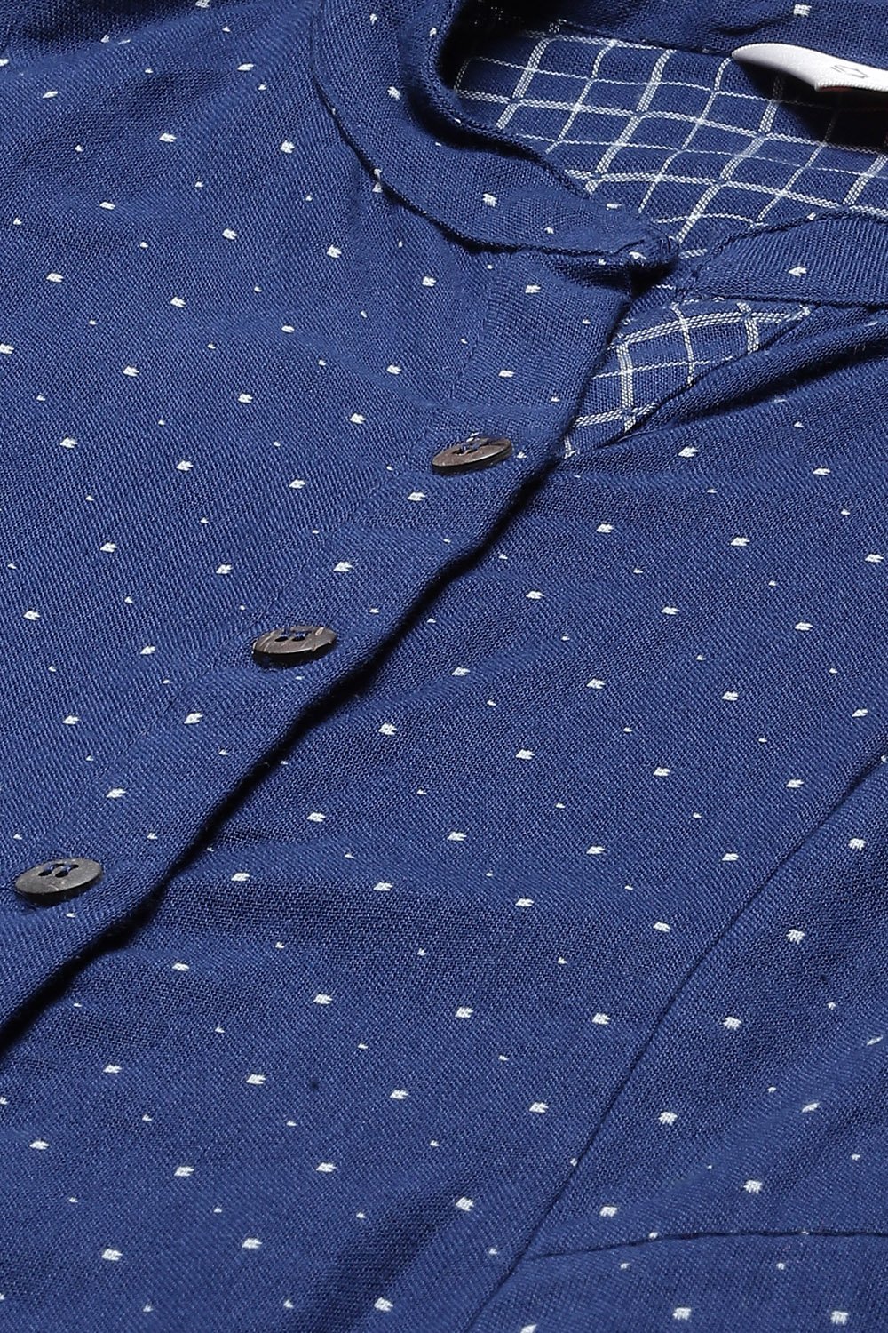 Buy Navy Blue Cotton Slim Fit Kurta with Jacket for Women Online @ Tata  CLiQ Luxury