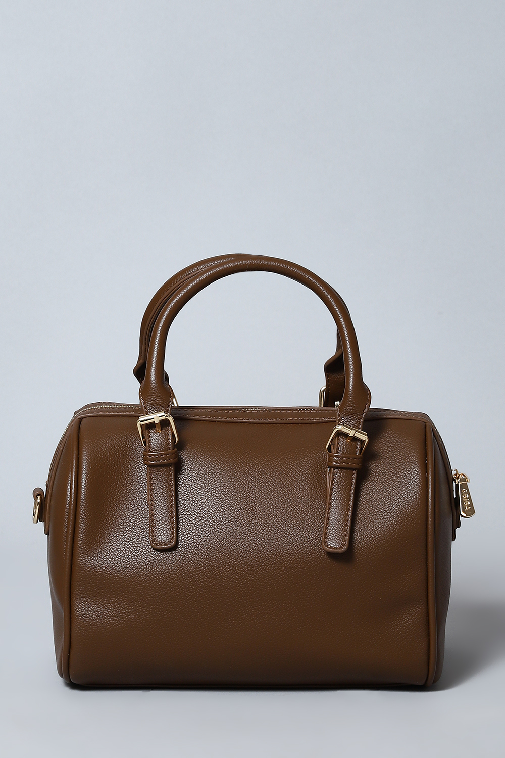 Brown Pu Leather Duffle Bag image number 3