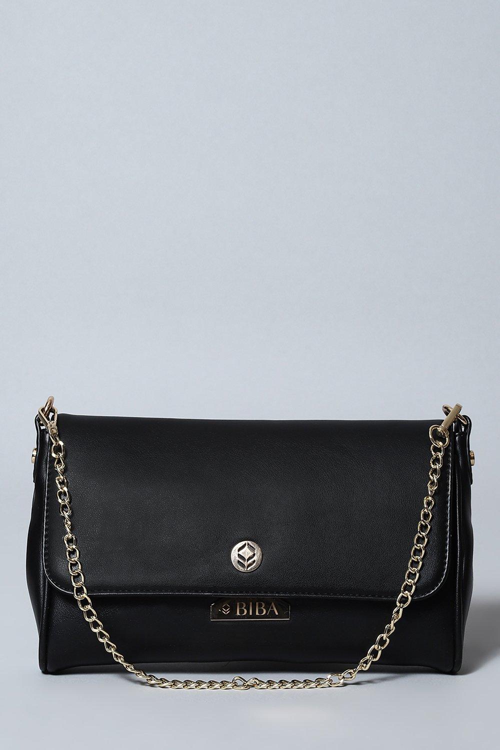 Black Pu Leather Shoulder Bag image number 1