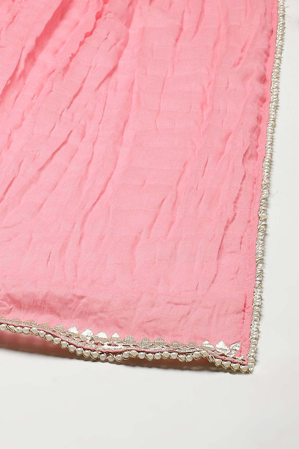 Pink Cotton Blend Kalidar Kurta Palazzo Suit Set image number 4