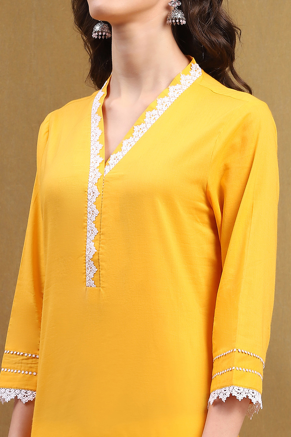 Pink Cotton Solid Regular Fit Straight Kurta image number 1