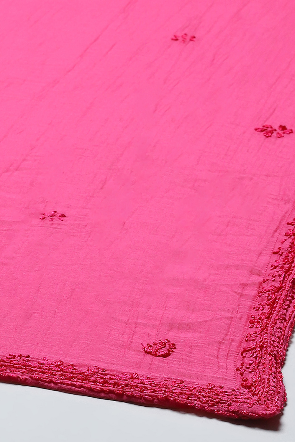 Fuchsia Cotton Silk Straight Kurta Salwar Suit Set image number 3