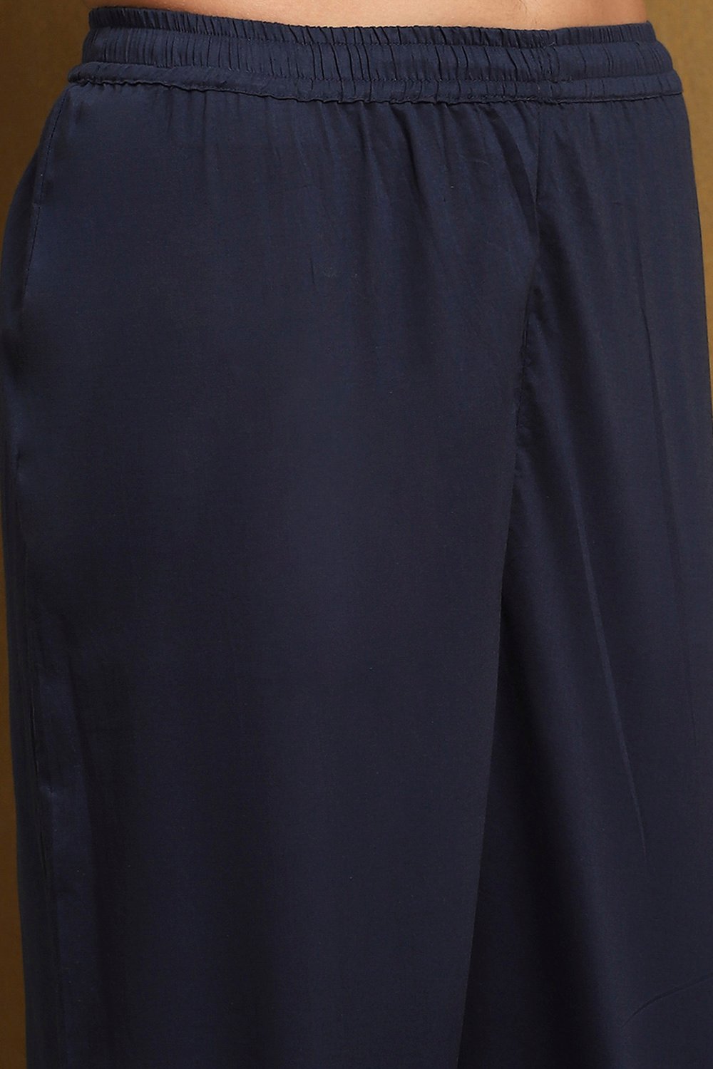 Indigo Cotton Straight Suit Set image number 2