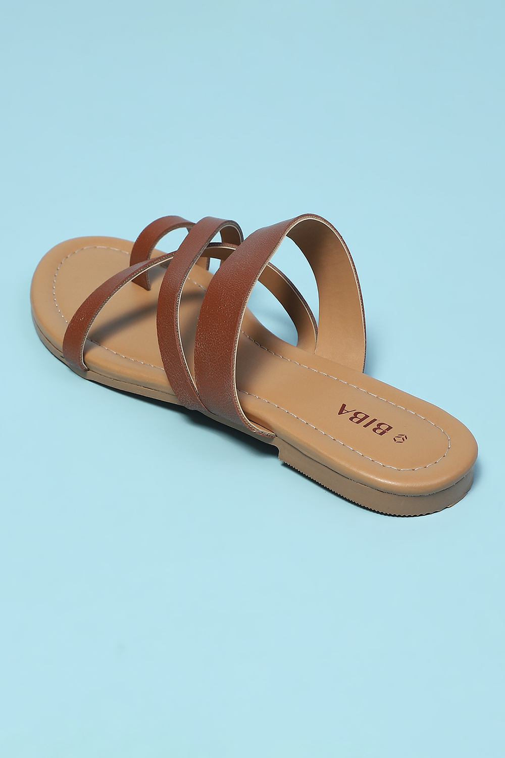 Brown Pu Ring Toe Sandals image number 5