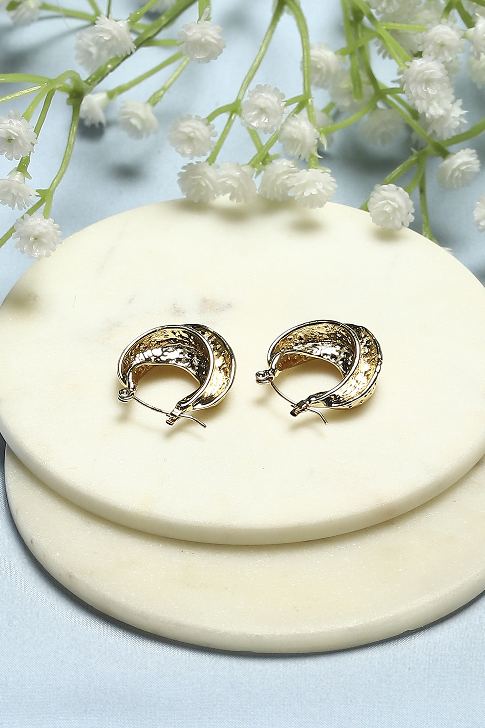 Gold-Toned Everyday Contemporary Hoops image number 2