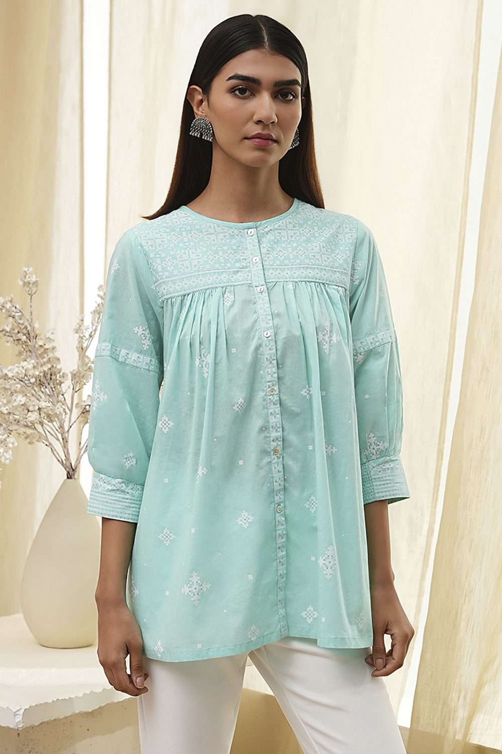 Aqua Straight Short Kurta image number 1