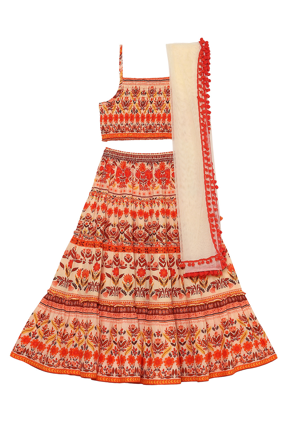 Multicolor Cotton Lehenga Set image number 0