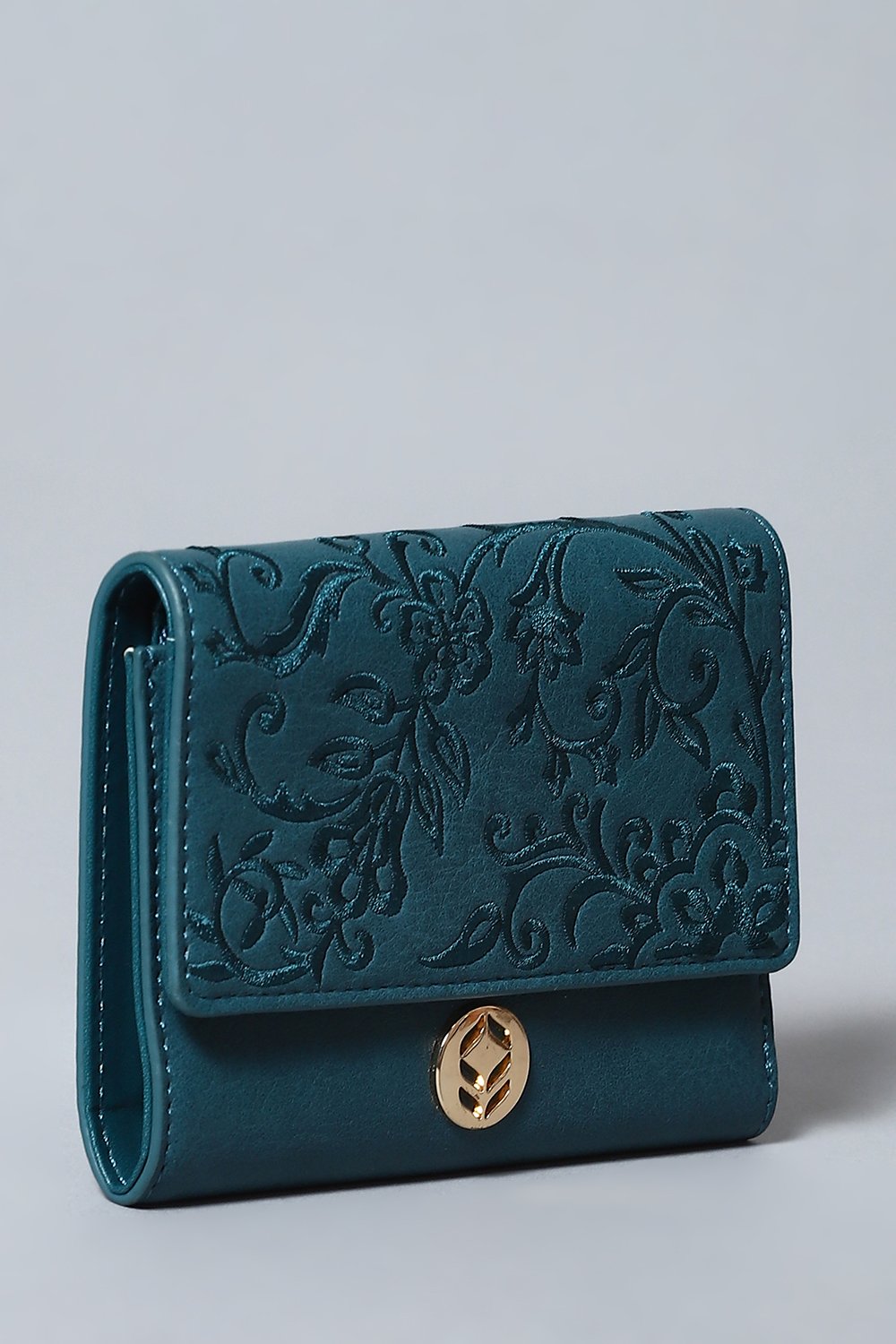 Teal Pu Leather Card Holder image number 5