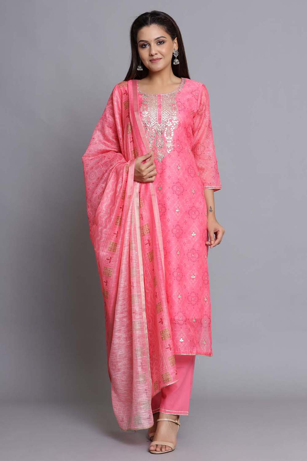 Easy Stitch Pink Muslin Suit image number 3