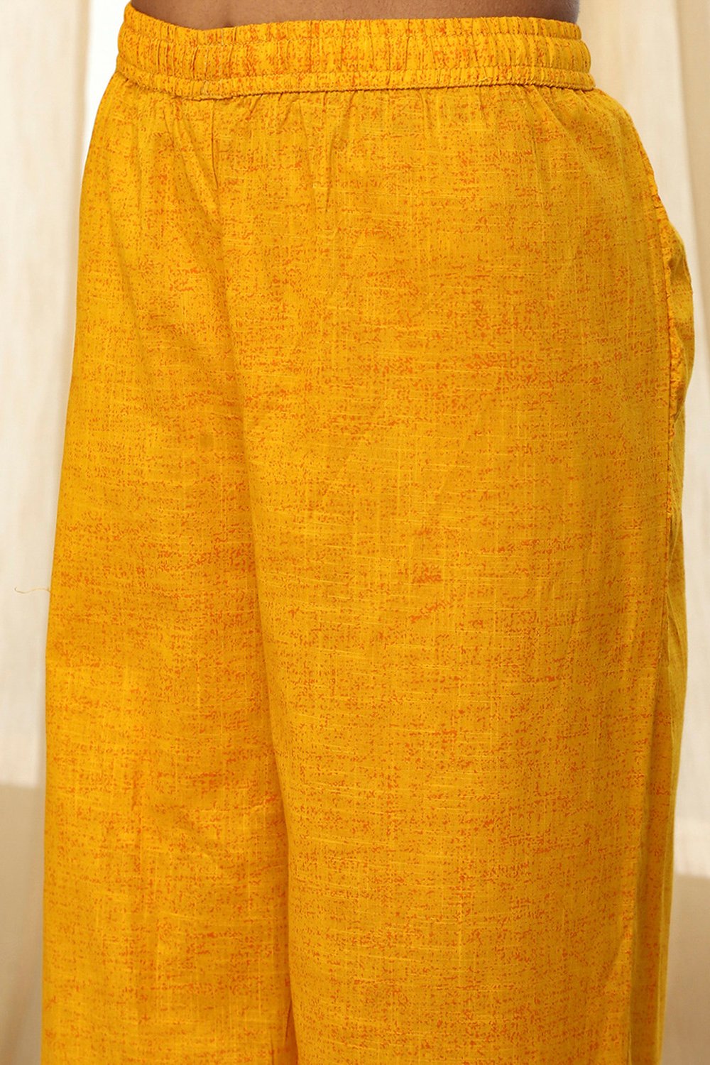 Yellow Pure Cotton Straight Kurta Set image number 2