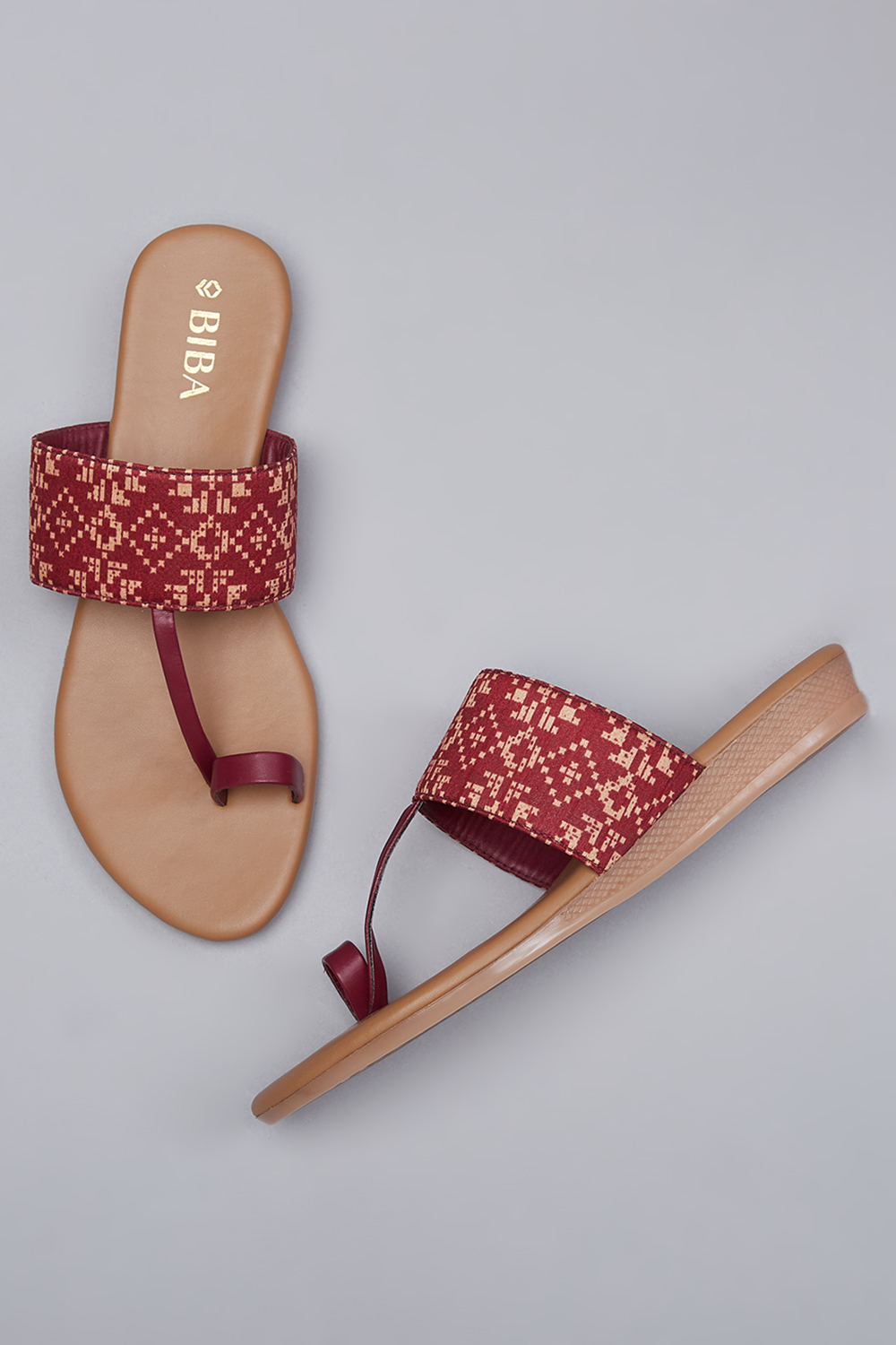 Maroon Fabric Slipon image number 1