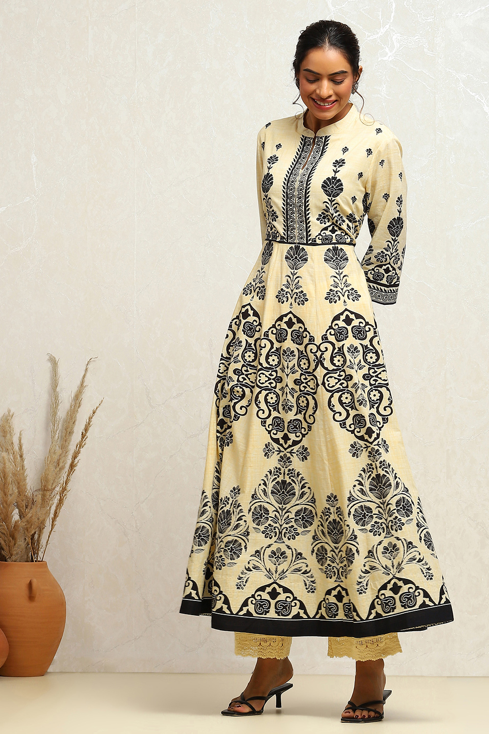 Rust Cotton Anarkali Suit Set image number 6