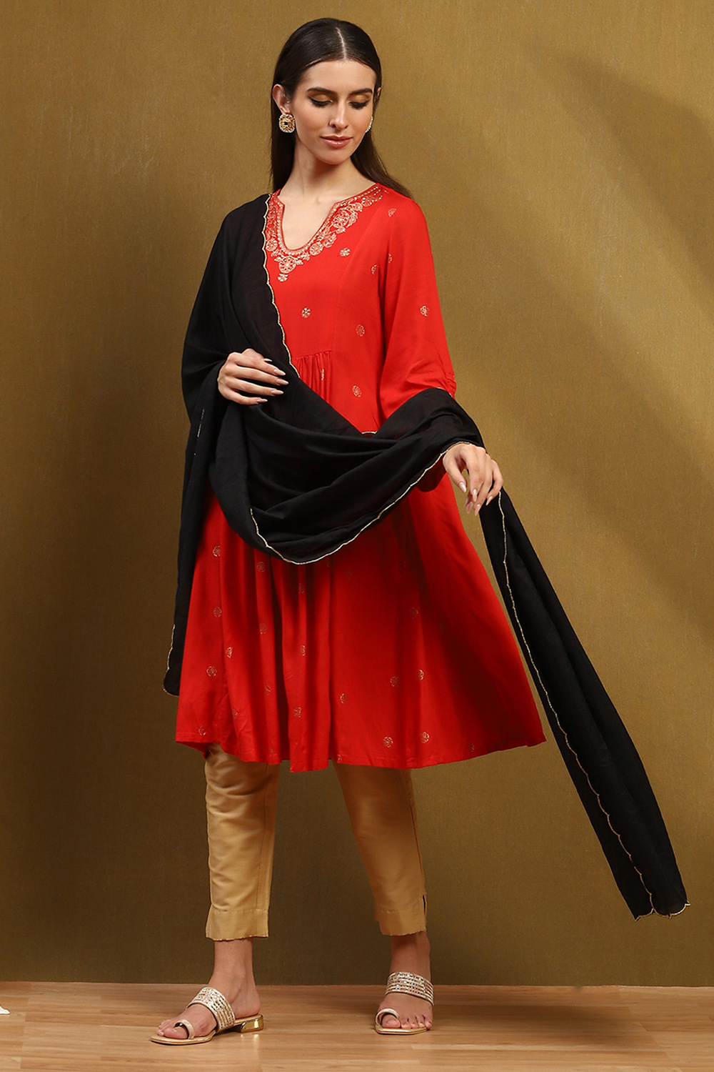 Black Polyester Dupatta image number 0