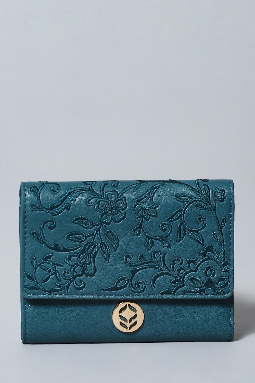 Teal Pu Leather Card Holder image number 1